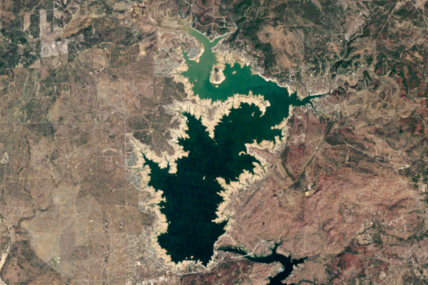 Lake Buchanan in Texas - aerial view